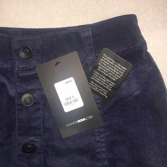 Navy corduroy mini skirt - Picture 2 of 3